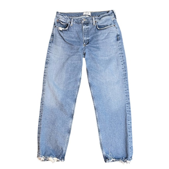 AGOLDE Kye Mid Rise Straight Leg Distressed Hem Medium
Blue Denim Jean Size 29 - Picture 3 of 11